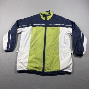 Vintage Nike Windbreaker Jacket Youth Large Blue Green Full Zip Lightweight Y2K